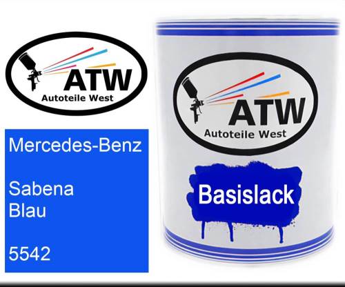 Mercedes-Benz, Sabena Blau, 5542: 1L Lackdose, von ATW Autoteile West.